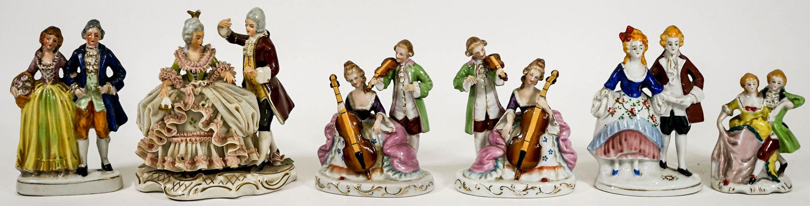 Victorian Dress (6) Ceramic Figurines (1 of 15)