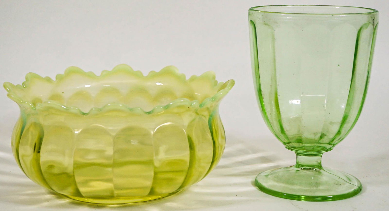 Vintage (2) Opalescent Compote and Bowl (1 of 8)