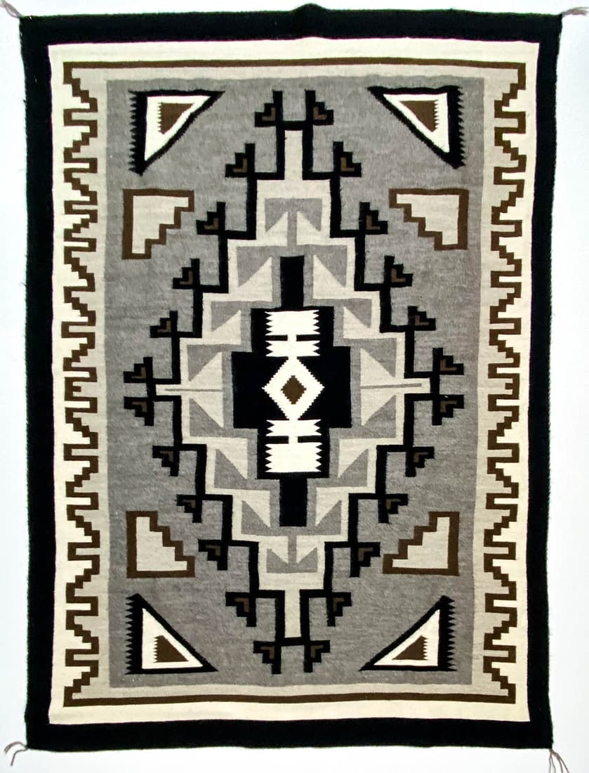 Two Grey Hills Rug by Evelyn Benally 53.5 x 73.5 (1 of 3)