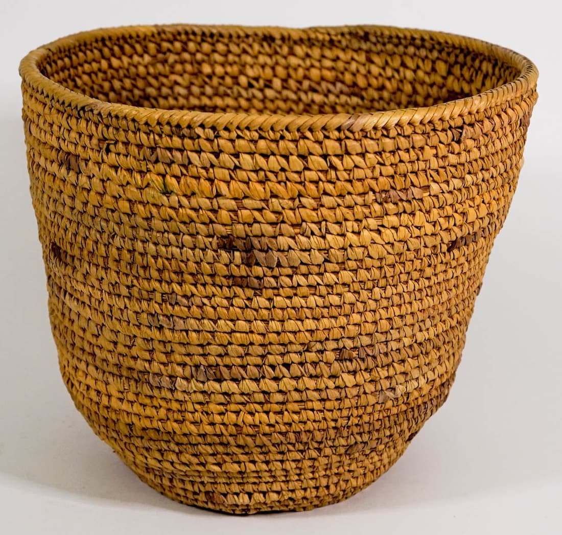 Native American 9 IN Tall Coiled Utility Basket (1 of 5)