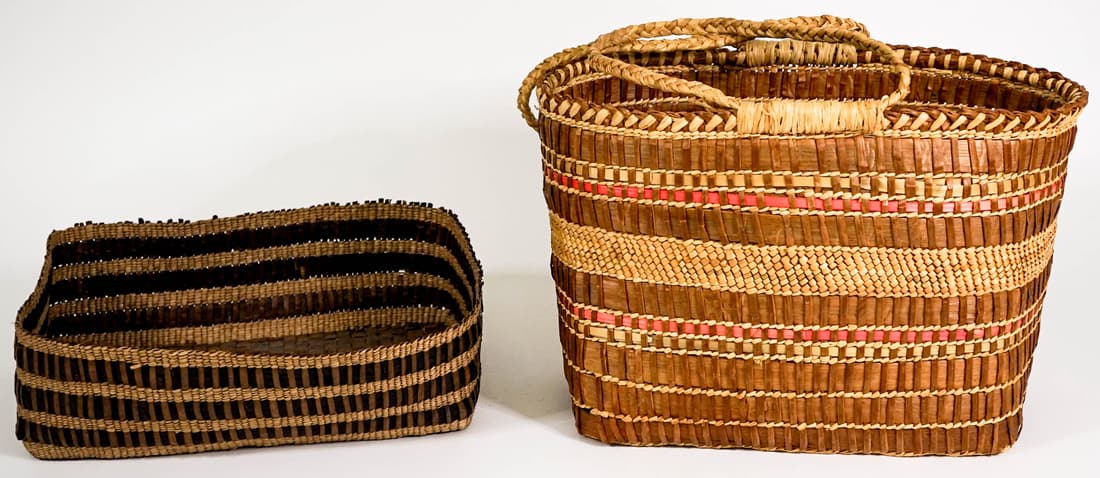 Makah Native American (2) Weaved Baskets (1 of 6)