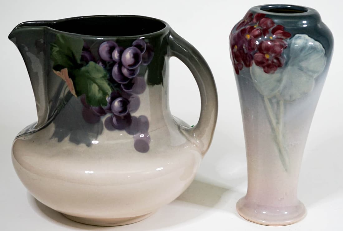 Art Pottery Pitcher (Weller) and Vase (1 of 8)
