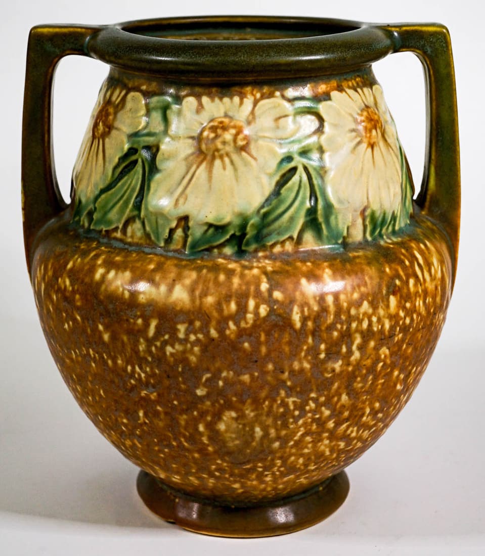 Roseville Dahlrose Double Handled Pottery Vase (1 of 7)