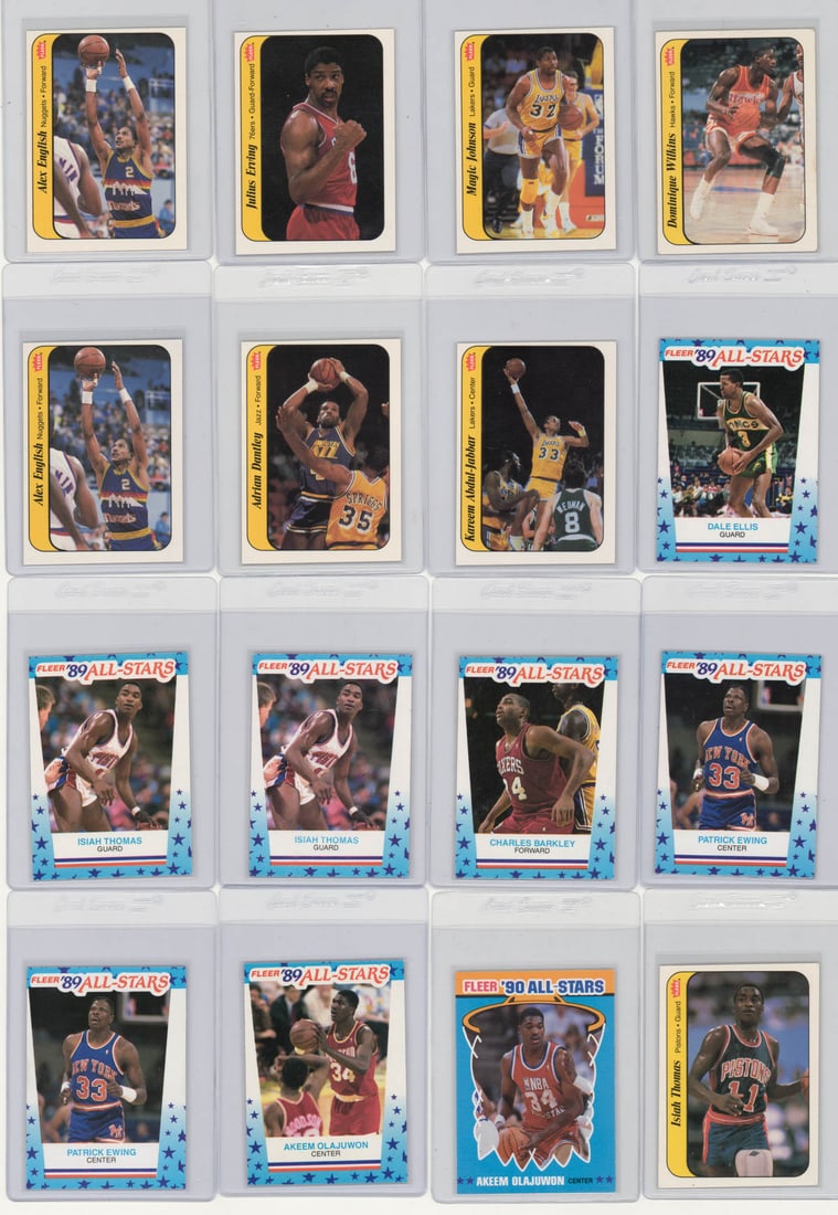 (16) Fleer Basketball Stickers with 1986-87: (16) Fleer Basketball Stickers with 1986-87. Mixed condition. If lot is absent of a condition report one may be requested via email. Condition report is provided as an opinion only and is no guarantee