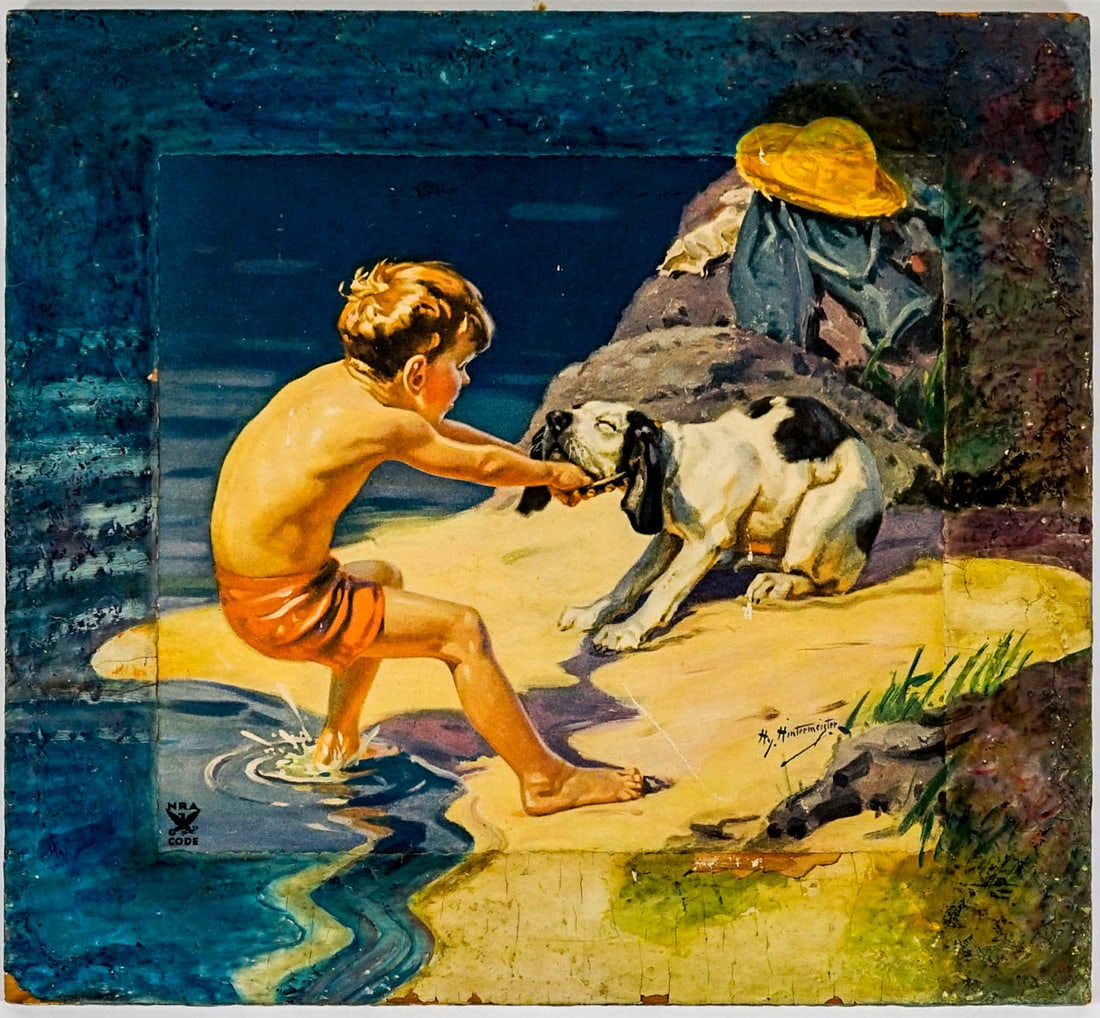H. Hintermeister Print [Boy, Dog, Beach] (1 of 4)