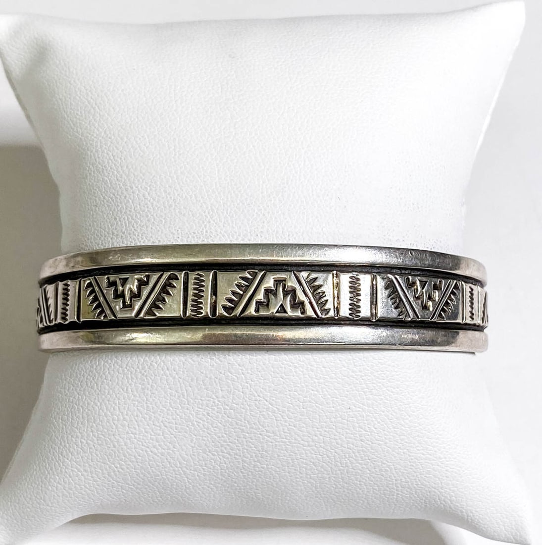 Bruce Morgan Sterling Silver Navajo Bracelet (1 of 6)
