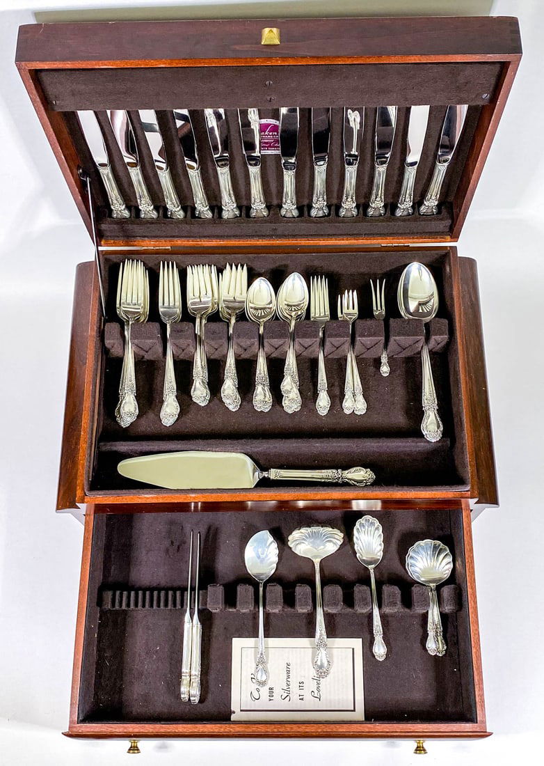International Brocade Sterling Flatware (66 pcs) (1 of 13)