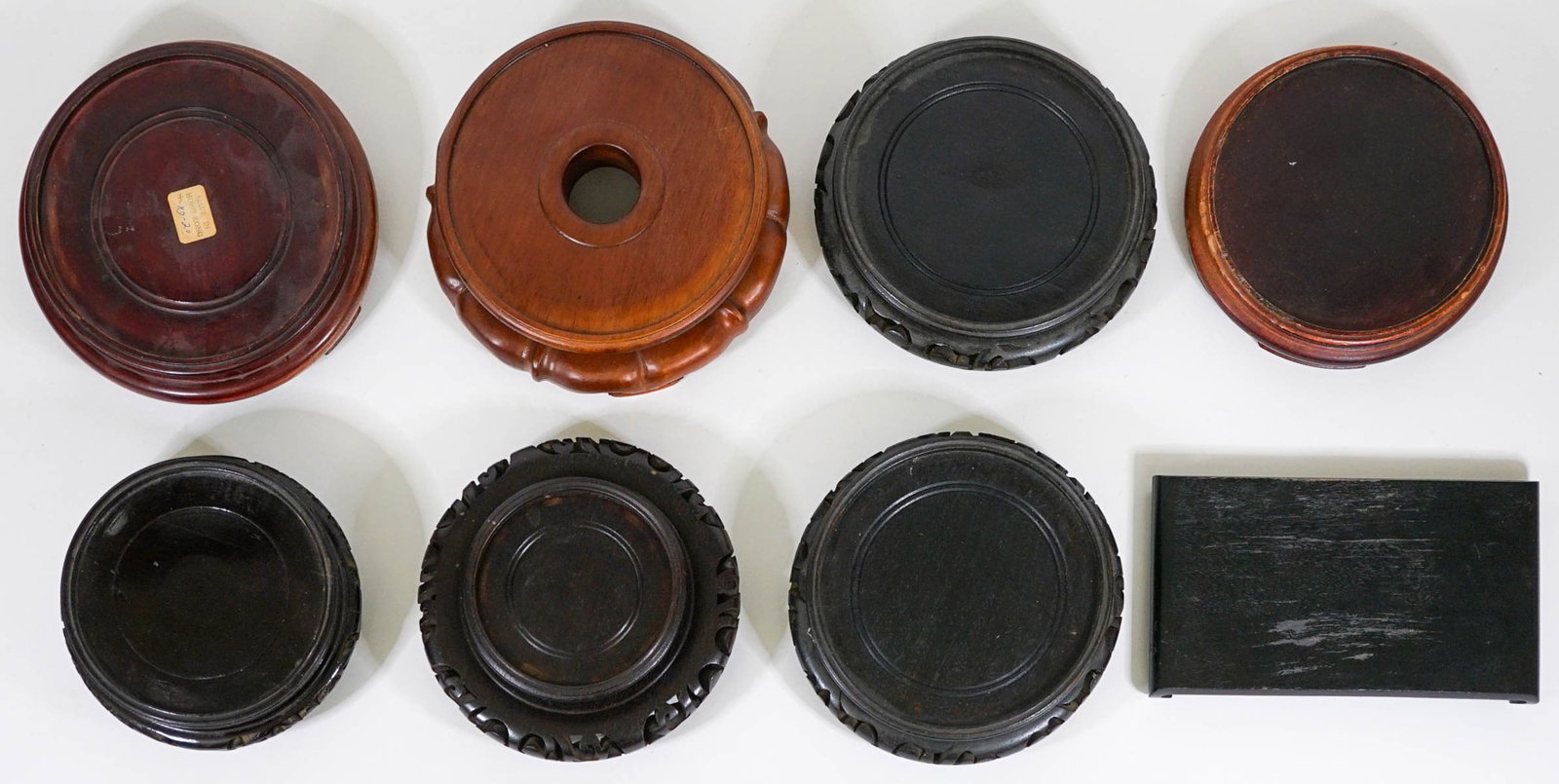 (8) Asian Carved Wood Pedestal Display Stands (1 of 4)