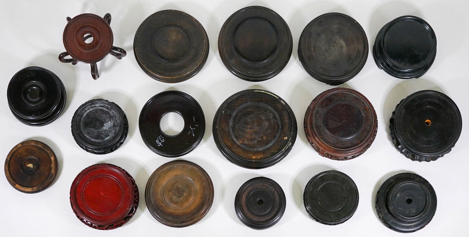 (17) Asian Carved Wood Display Stands (1 of 2)