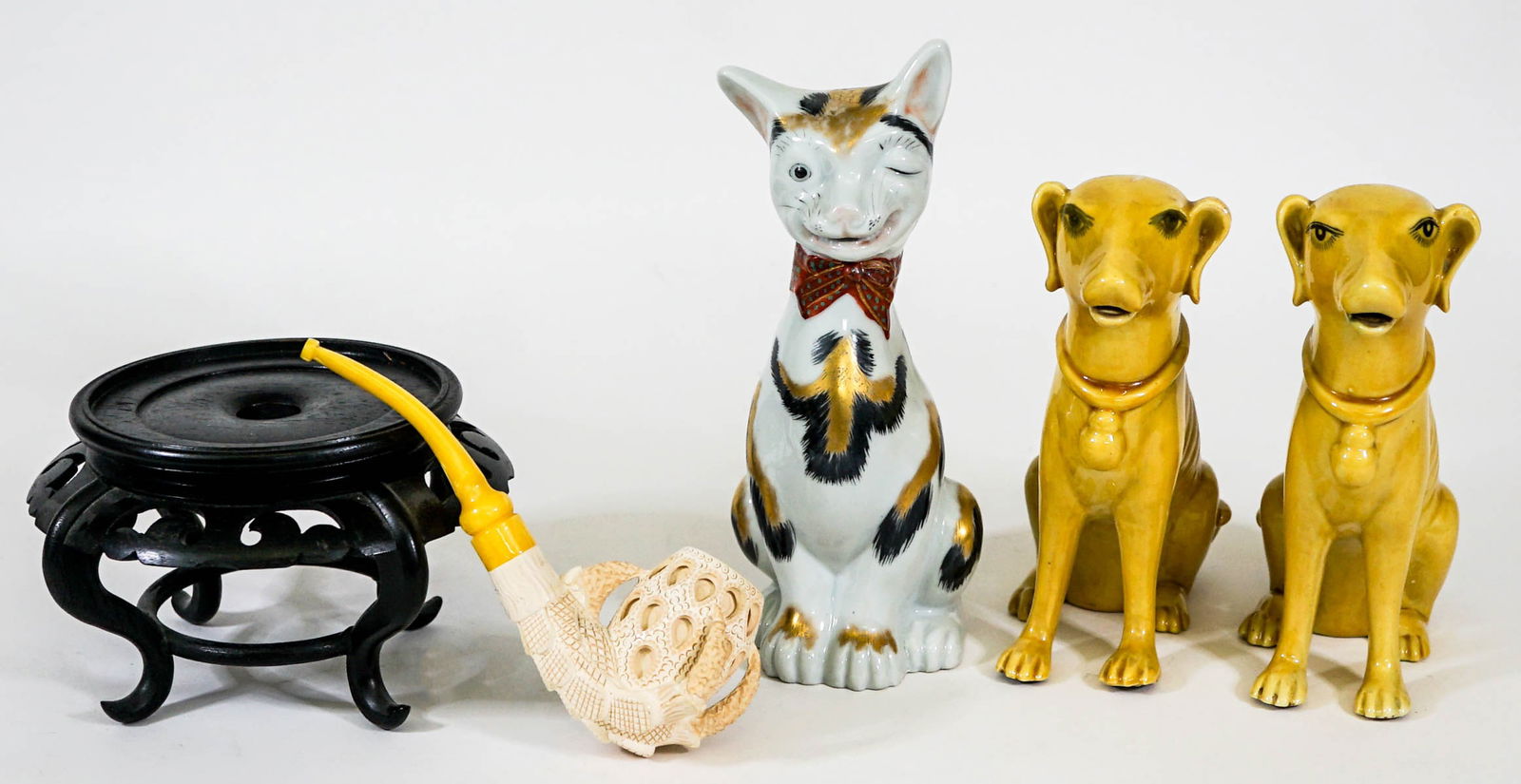 (5) Estate Lot Items [Ceramic Dogs, Cat] (1 of 10)