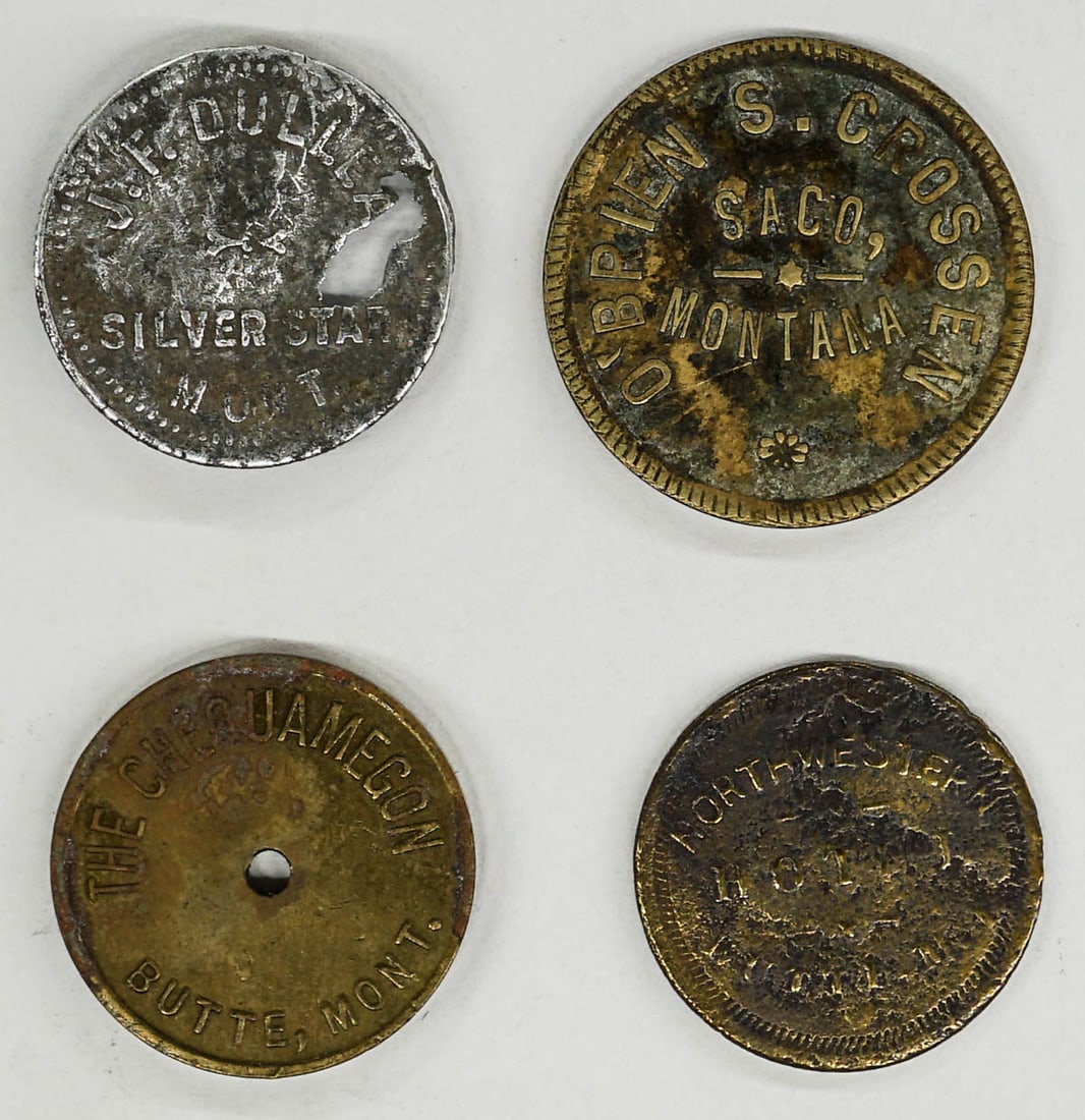 [Montana] Group of Four Trade Tokens (1 of 2)