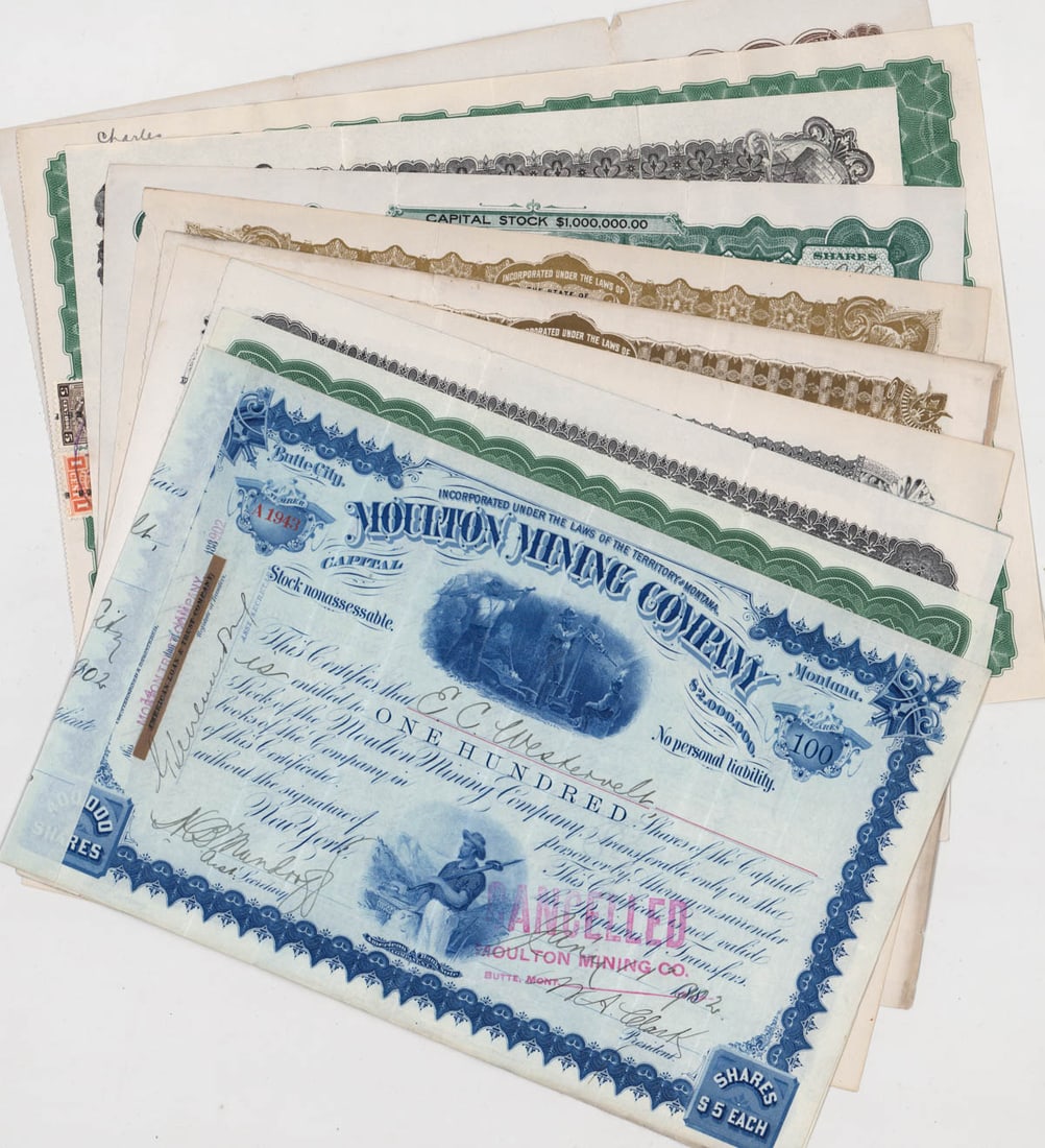 Montana Mining Stock Certificates (10) (1 of 6)