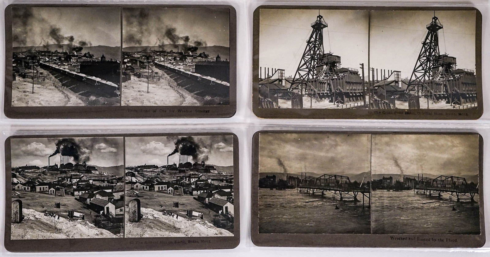 (4) Forsyth (Butte, Montana) Mining Stereoviews (1 of 2)
