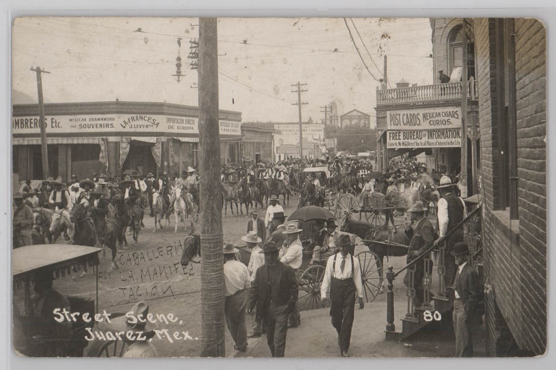 Early 1900's Street Scene, Juarez, Mexico RPPC (1 of 2)