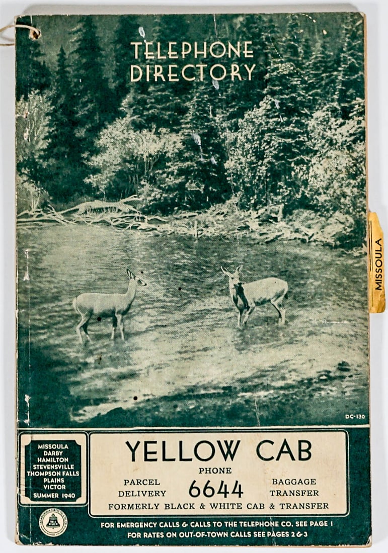 Missoula, Montana 1940 Telephone Directory (1 of 3)