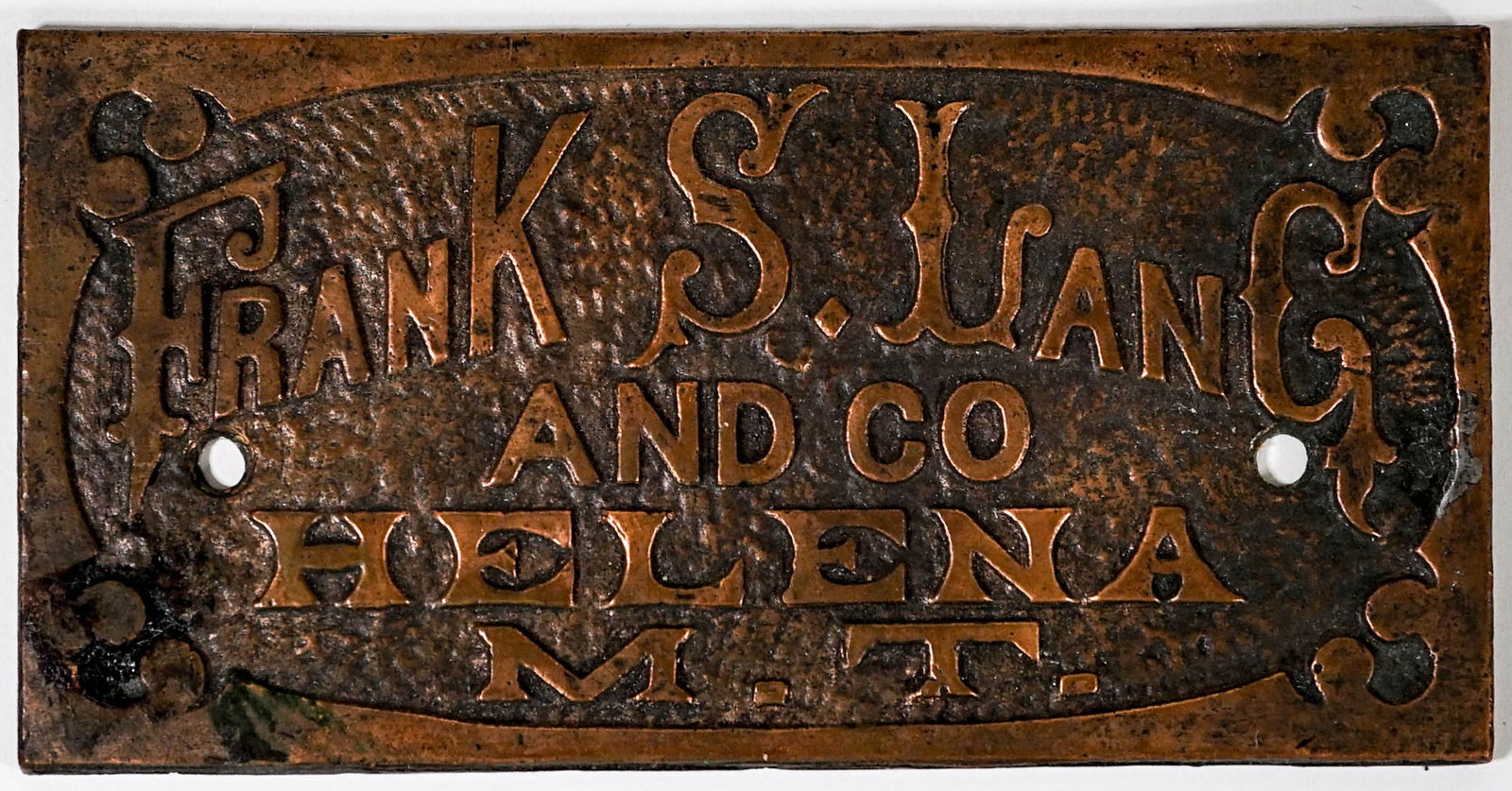 [Helena, Montana] Frank S. Lang Bronze Plaque (1 of 2)