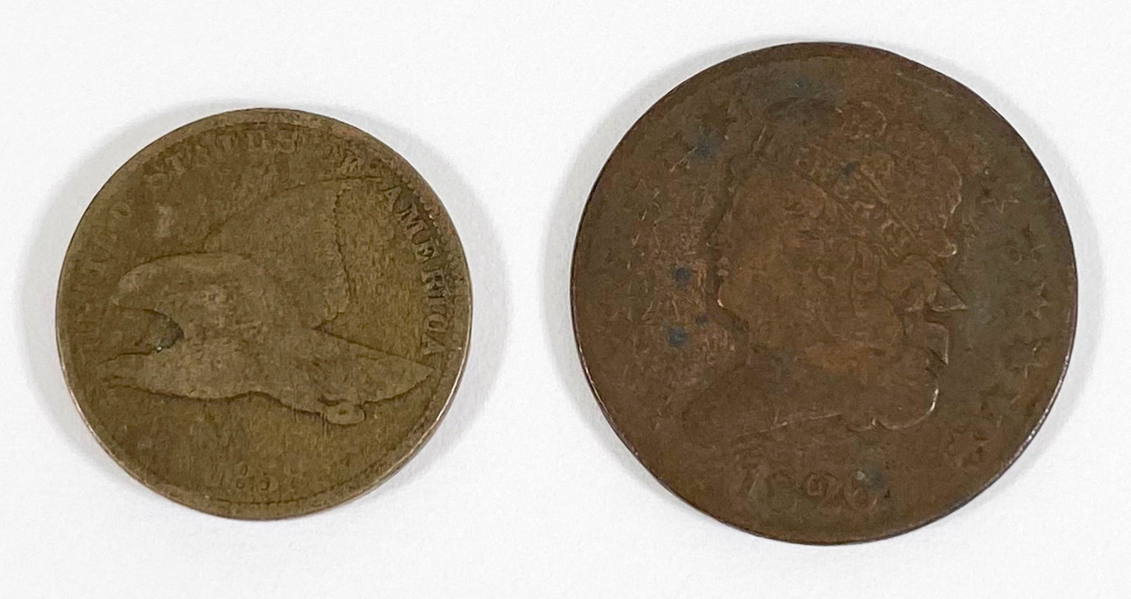 U.S. 1826 Half Cent & 1858 Flying Eagle Cent (1 of 2)