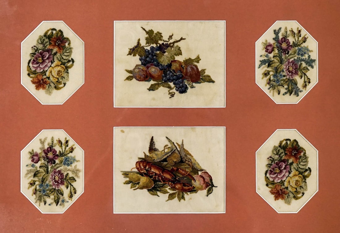 Antique Petit Point Framed Needlework (1 of 2)