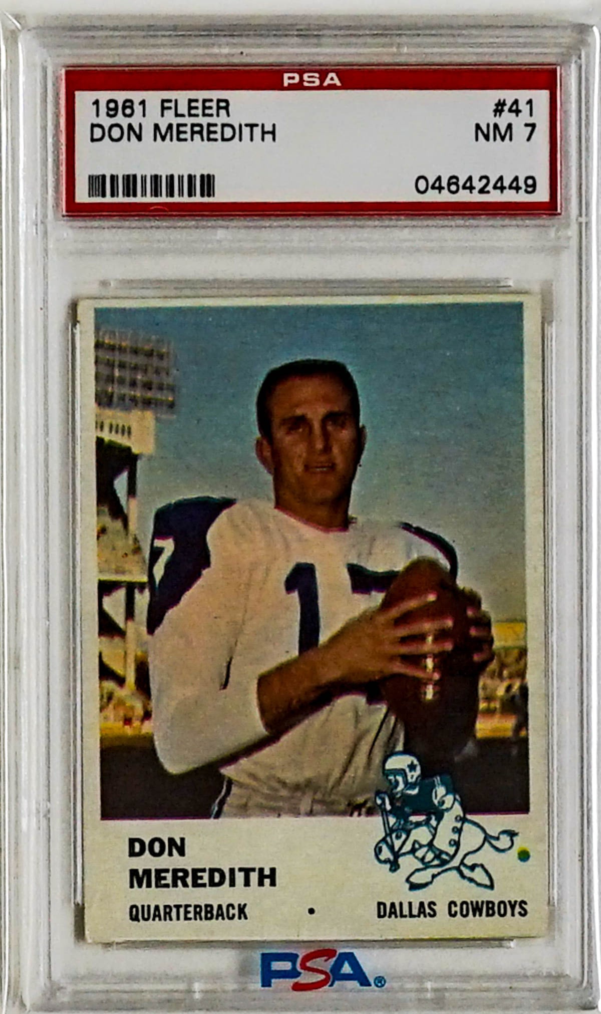 Don Meredith 1961 Fleer RC #41 PSA 7 (1 of 2)