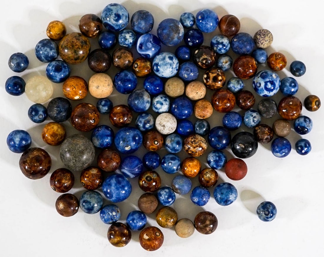 Bennington Pottery Marbles (100) .5 IN - 1 IN (1 of 1)