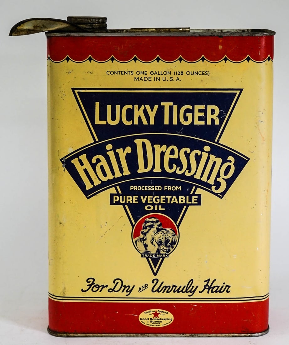 Lucky Tiger Hair Dressing Barber 1 Gallon Can (1 of 6)