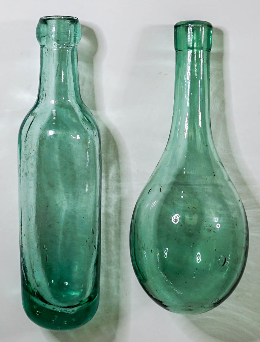 Early (2) Blue-Green Bottles [Curved Bottoms] (1 of 4)