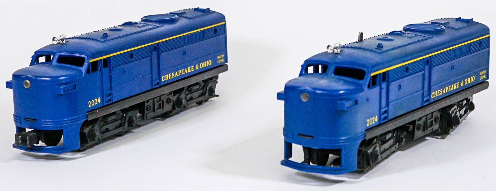 Chesapeake & Ohio 2024 Deisel Powered & Dummy: Chesapeake & Ohio 2024 Diesel Powered & Dummy. Provenance: Missoula, Montana Private Collection. Untested, from a lifelong collector who serviced and repaired trains requiring any attention. If lot is
