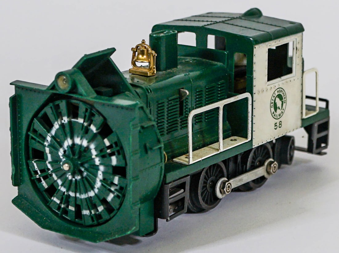 Lionel No. 58 Great Northern Snow Plow: Lionel No. 58 Great Northern Snow Plow. Provenance: Missoula, Montana Private Collection. Untested, from a lifelong collector who serviced and repaired trains requiring any attention. If lot is absent