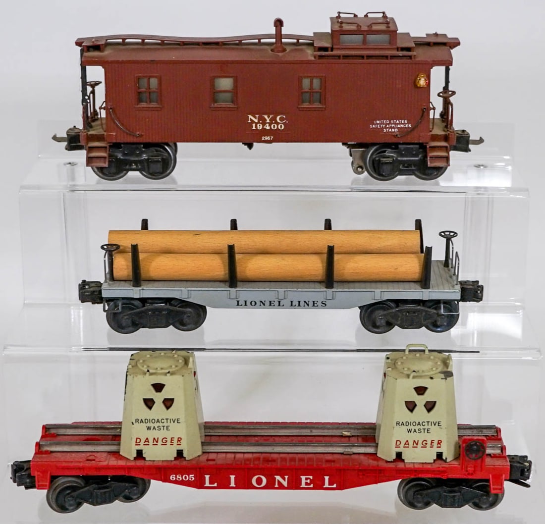 Lionel 6805 2411 & 19400: Lionel 6805 2411 & 19400. Provenance: Missoula, Montana Private Collection. Untested, from a lifelong collector who serviced and repaired trains requiring any attention. If lot is absent of a conditio