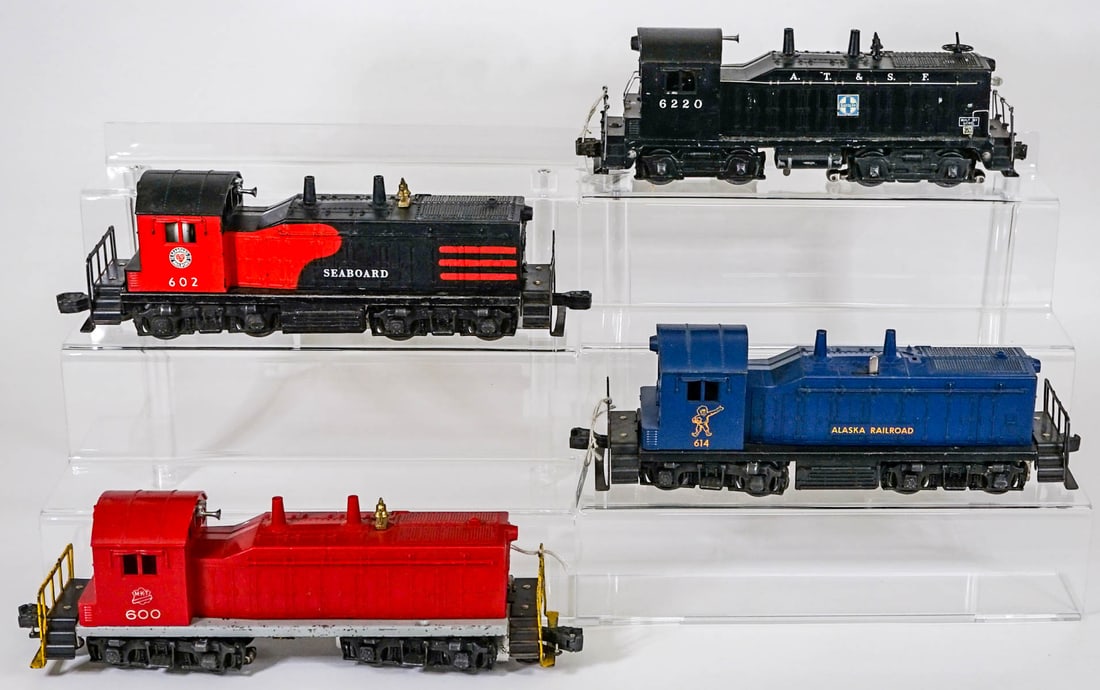 Lionel Diesel Locomotives (4): Lionel Diesel Locomotives (4). Standard gauge. Mixed condition. Provenance: Missoula, Montana Private Collection. Untested, from a lifelong collector who serviced and repaired trains requiring any att