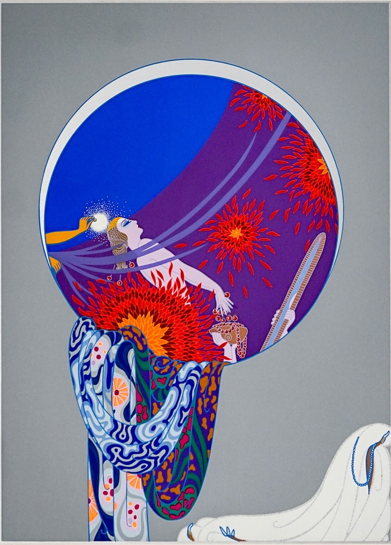 Erte Large Framed Serigraph [Nature's Vanity] (1 of 4)