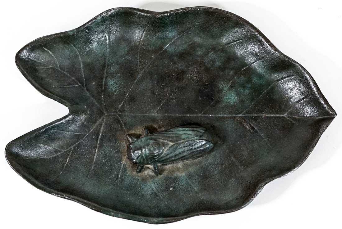 Vintage Japanese Signed Bronze Leaf Tray (1 of 4)