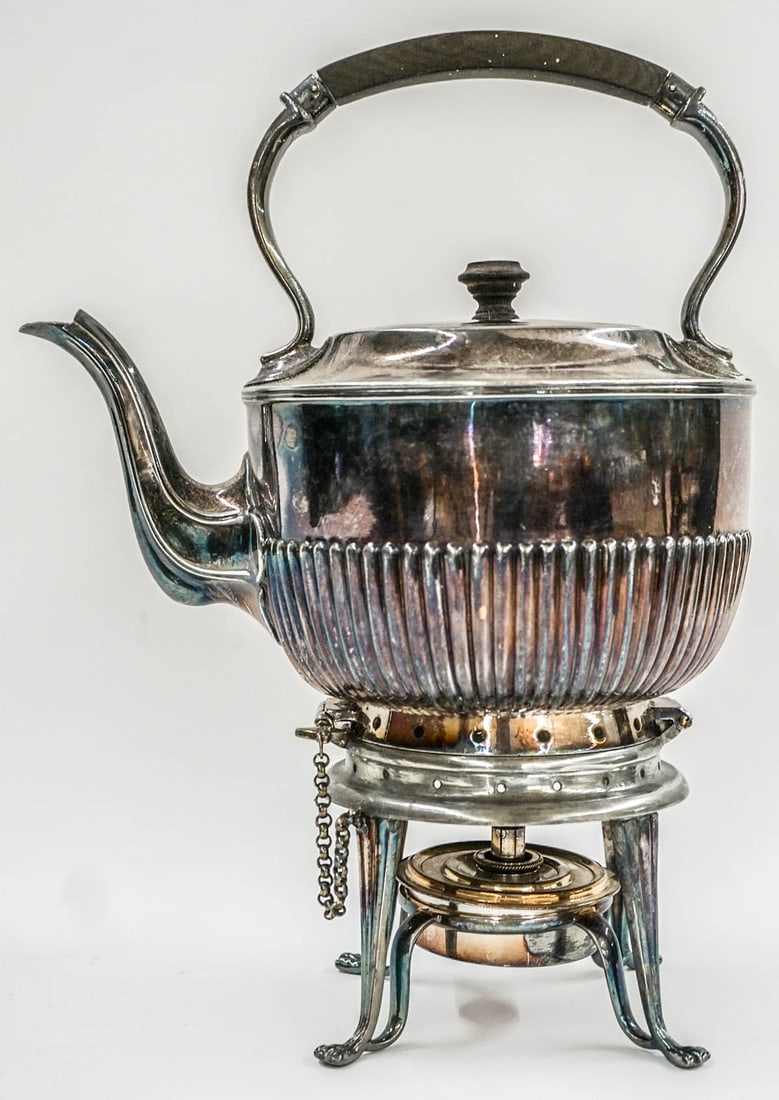 Walker & Hall Sheffield Tea Kettle Pot with Stand (1 of 5)