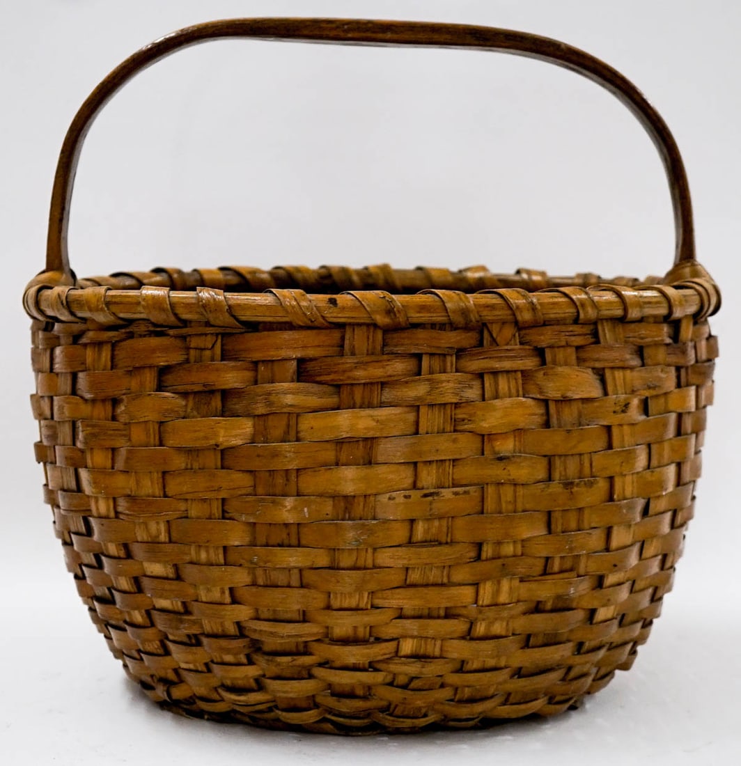 Vintage NE U.S. Splint Wood Handled Basket (1 of 6)