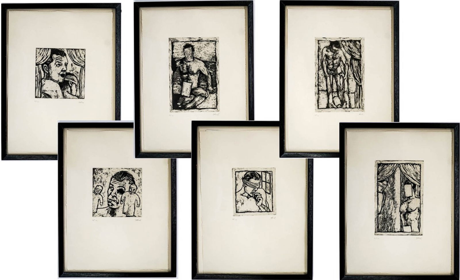 (6) Illegibly Signed Etchings (1 of 7)