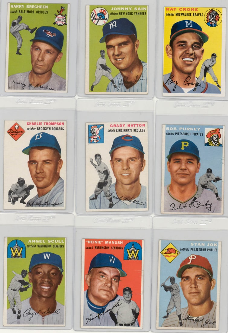 1954 Topps Baseball Cards (18) Estate Fresh (1 of 4)