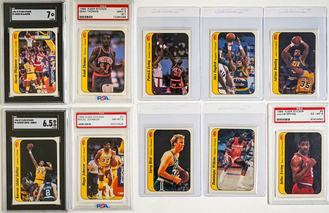 1986-87 Fleer Basketball Sticker Set 10/11 (1 of 5)
