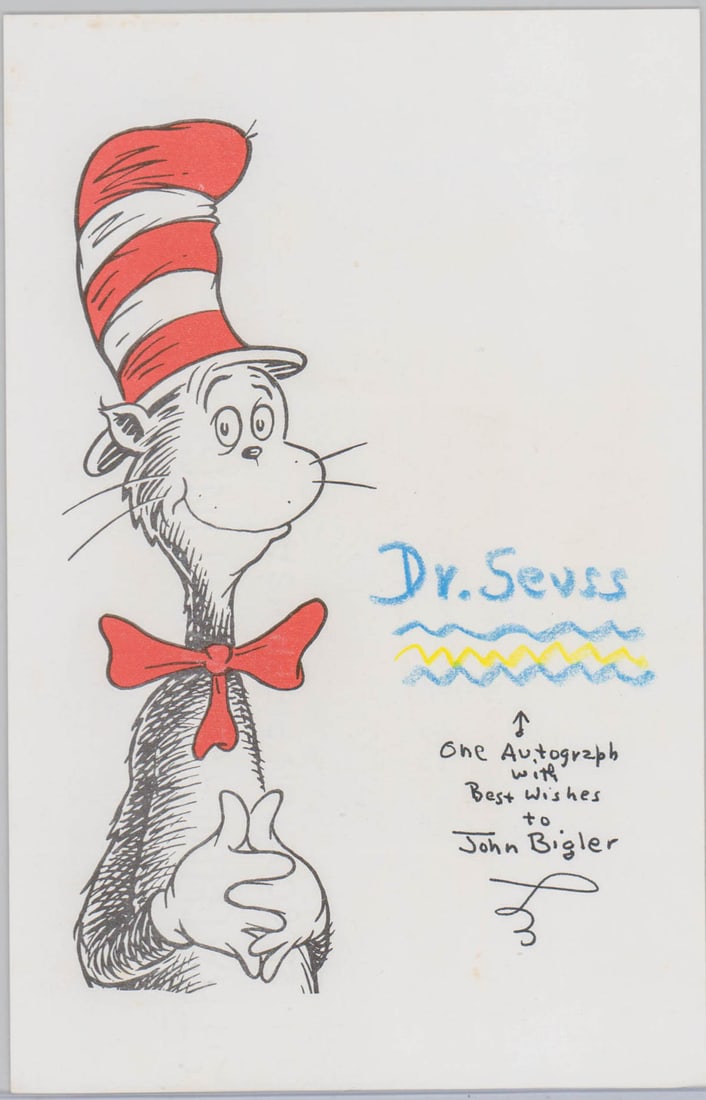 Dr. Seuss Signed Greeting Card/Note (1 of 3)