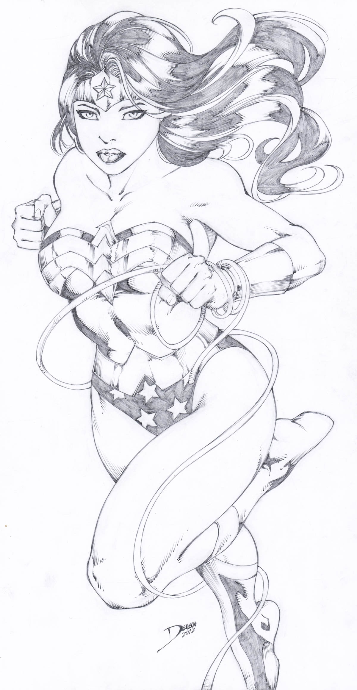 Deilson Wonder Woman Illustration Original Art (1 of 4)