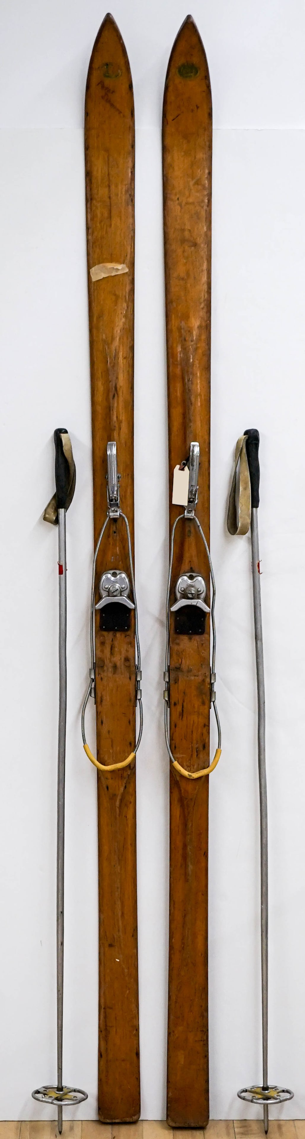 Fahlin Vintage Wood Snow Skis with Pair Poles (1 of 3)