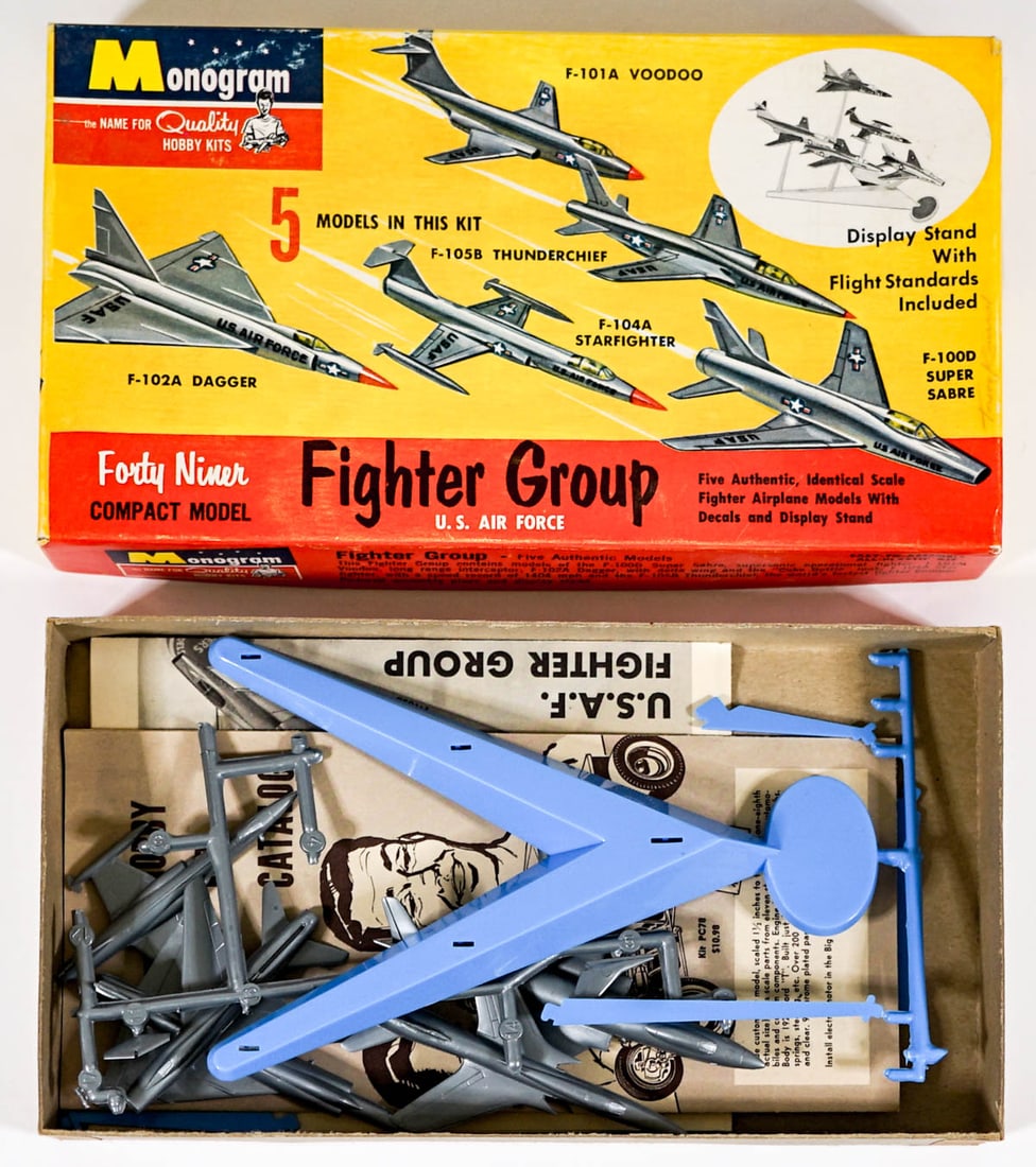 Monogram Forty Niner Fighter Group Kit P407-49: Monogram Forty Niner Fighter Group Kit P407-49. Appears to be untouched. If lot is absent of a condition report one may be requested via email. Condition report is provided as an opinion only and is n