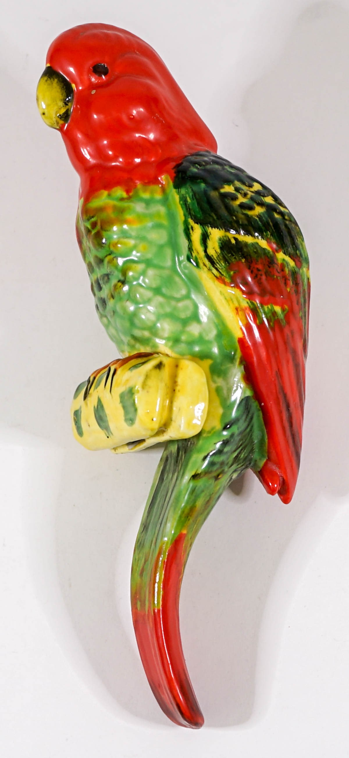 Art Deco Parrot Hanging Porcelain Planter: Art Deco Parrot Hanging Porcelain Planter. Measures 10.25 inches. No damage. If lot is absent of a condition report one may be requested via email. Condition report is provided as an opinion only and 