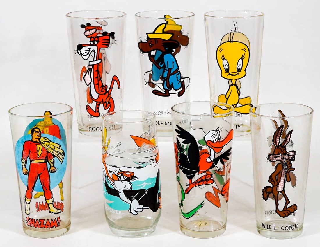 1970's Pepsi Character Glasses (7) (1 of 3)