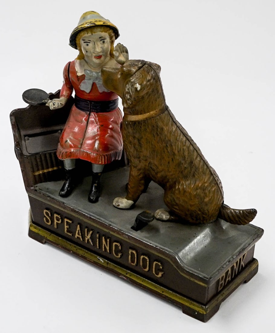 Cast Iron Speaking Dog Mechanical Bank RESTORED (1 of 6)