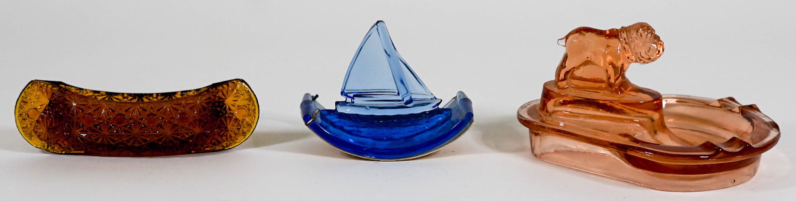 Small Colored Glass Desk Items (3 pcs) (1 of 6)