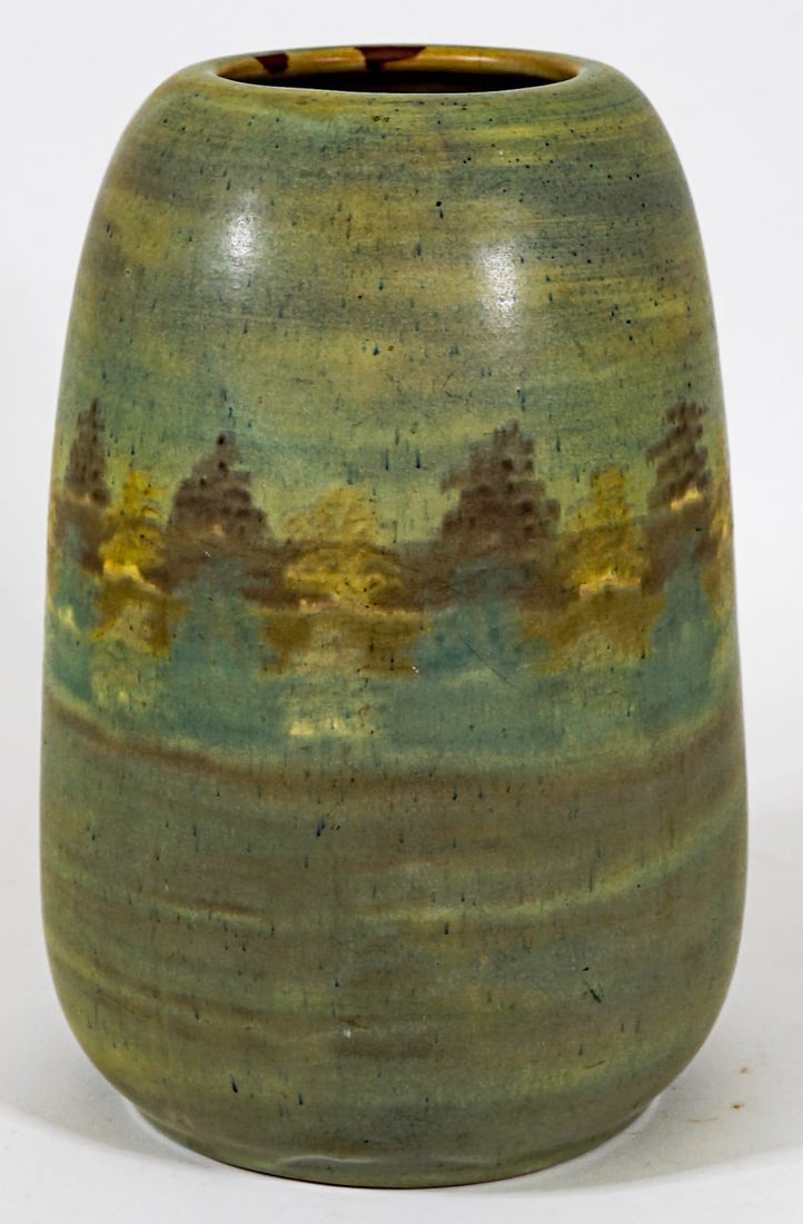 Large Arts & Crafts Unsigned Scenic Vase (1 of 5)