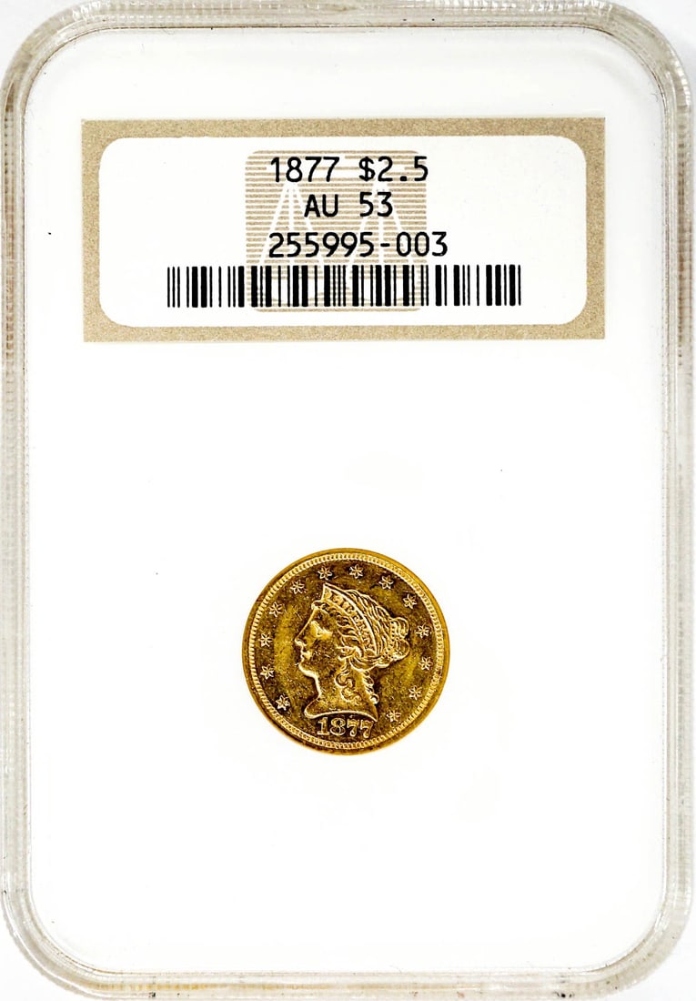 1877 $2.50 U.S. Gold Coin NGC AU 53 (1 of 2)