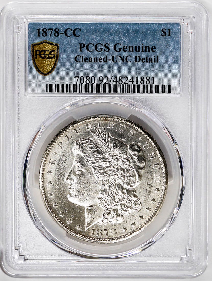 1878-CC Morgan Dollar Cleaned UNC Detail (1 of 2)