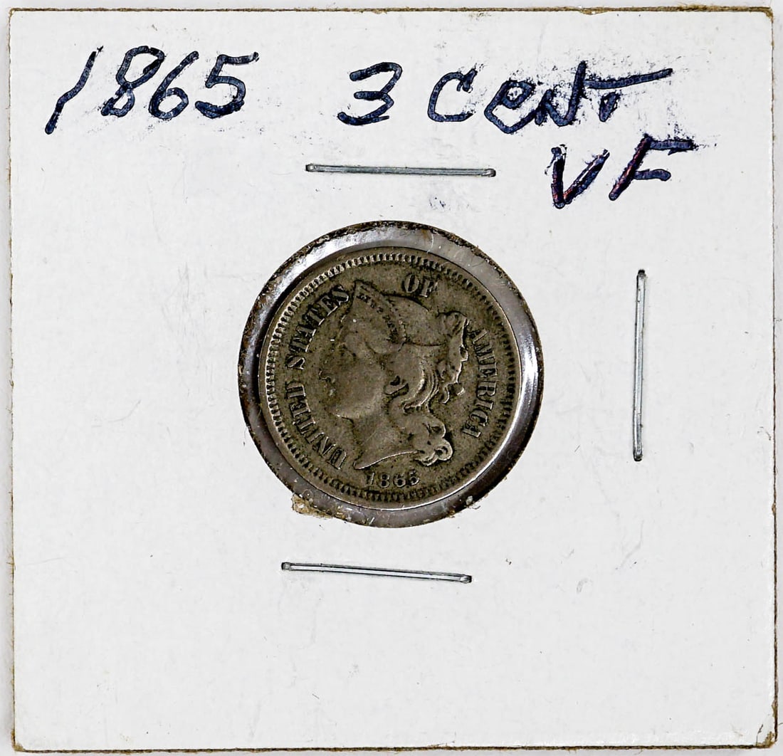1865 U.S. 3 Cent Nickel NICE EXAMPLE (1 of 2)
