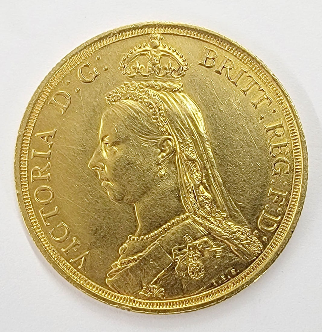 1887 Queen Victoria Gold Two Pound Double (1 of 2)